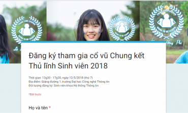 ĐĂNG KÝ THAM GIA CỔ VŨ CHUNG KẾT TLSV2018
