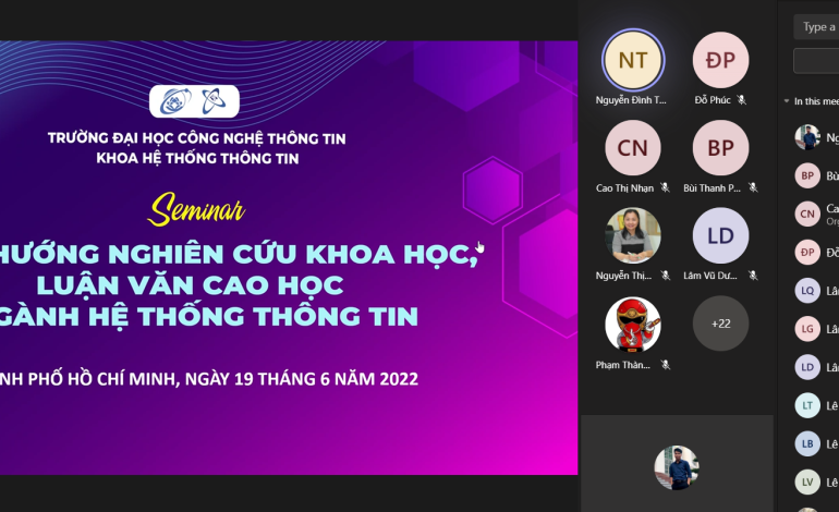 Định hướng nghiên cứu khoa học, luận văn cao học ngành hệ thống thông tin