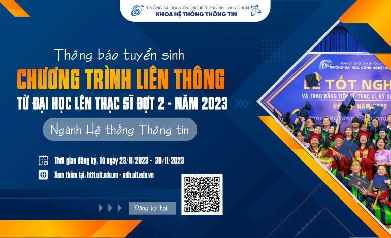 Thông báo tuyển sinh chương trình liên thông (BS-MS) từ Đại học lên Thạc sĩ Đợt 2 năm 2023