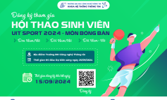 Thông báo đăng ký tham gia thi đấu môn Bóng bàn giải Hội thao sinh viên UIT SPORT năm 2024