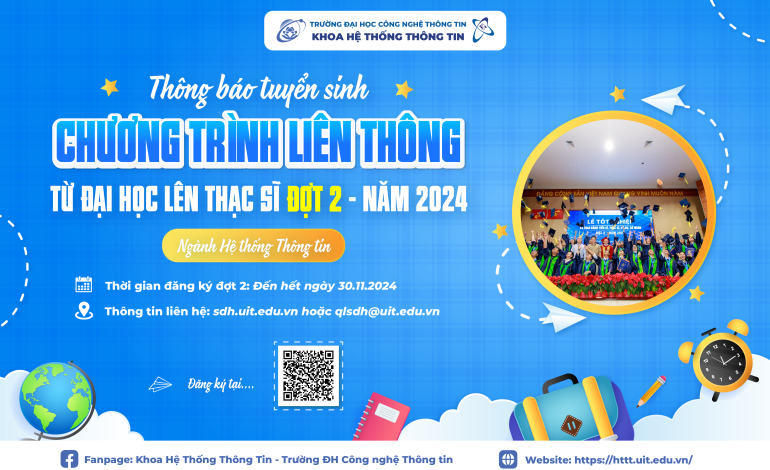 Thông báo tuyển sinh chương trình liên thông (BS-MS) từ Đại học lên Thạc sĩ Đợt 2 năm 2024