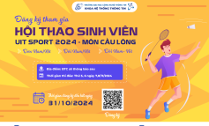 Thông báo đăng ký tham gia thi đấu môn Cầu lông giải Hội thao sinh viên UIT SPORT năm 2024