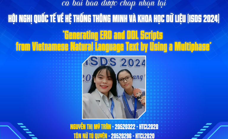 Chúc mừng nhóm sinh viên lớp HTCL2020 có bài báo tại Hội nghị Quốc tế về Hệ thống thông minh và Khoa học dữ liệu (ISDC 2024)