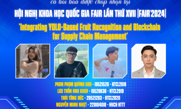 Chúc mừng nhóm sinh viên, học viên cao học khoa HTTT có bài báo tại Hội nghị Khoa học Quốc Gia FAIR lần thứ XVII (FAIR'2024)