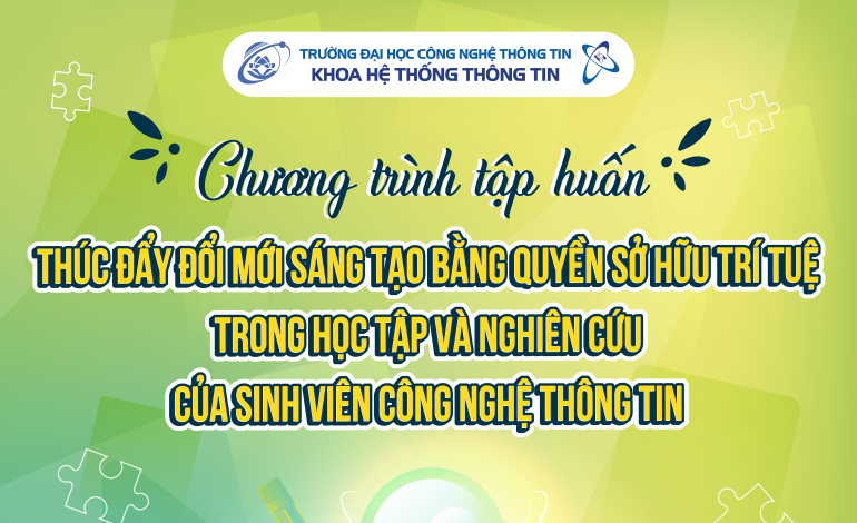 Đăng ký tham gia chương trình tập huấn "Thúc đẩy đổi mới sáng tạo bằng quyền sở hữu trí tuệ trong học tập và nghiên cứu của sinh viên CNTT"