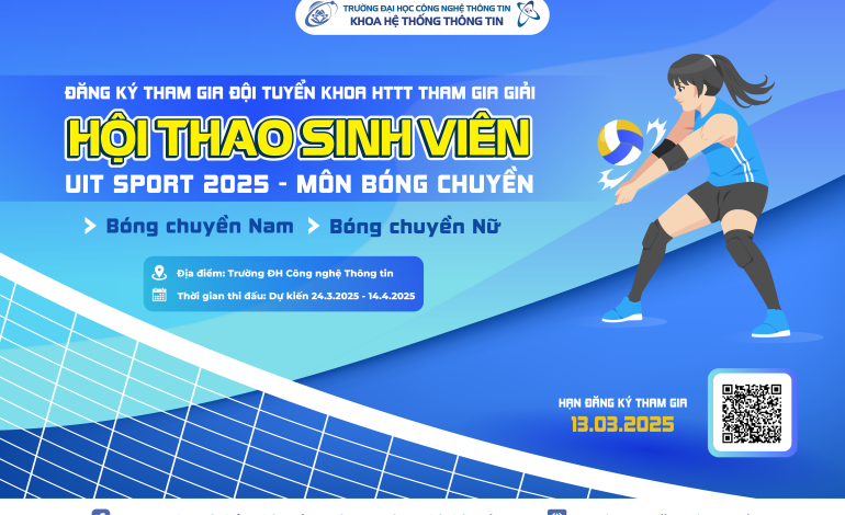 Đăng ký tham gia Đội tuyển Bóng chuyền Nam Nữ khoa Hệ thống Thông tin tham gia giải đấu UIT SPORT 2025