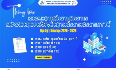 Thông báo mở các học phần về Hệ thống thông tin y tế - Học kỳ 1, Năm học 2025 - 2026