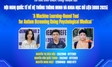 Chúc mừng nhóm sinh viên HTTT2021, học viên cao học ngành HTTT có bài báo tại Hội nghị Quốc tế về Hệ thống thông minh và Khoa học dữ liệu (ISDC 2025)