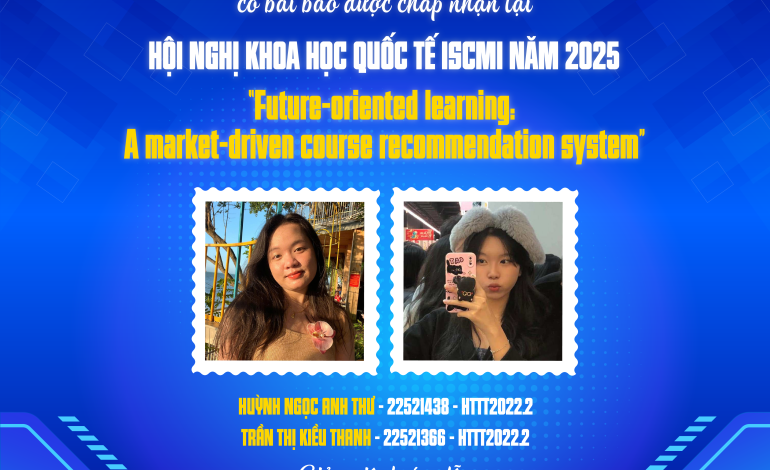 Chúc mừng nhóm sinh viên HTTT2022.2 có bài báo được chấp nhận tại Hội nghị Khoa học Quốc tế ISCMI năm 2025