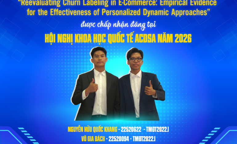 Chúc mừng nhóm sinh viên lớp TMĐT2022.1 có bài báo tại Hội nghị Khoa học Quốc tế ACDSA năm 2026