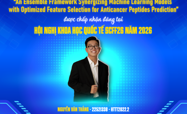 Chúc mừng sinh viên lớp HTTT2022.2 có bài báo tại Hội nghị Khoa học Quốc tế SCFF26 năm 2026