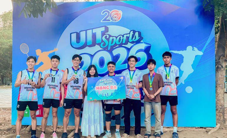 Chúc mừng Đội tuyển Nam Khoa HTTT đạt thành tích giải Ba tại giải đấu UIT SPORT 2026 - Môn Bóng chuyền