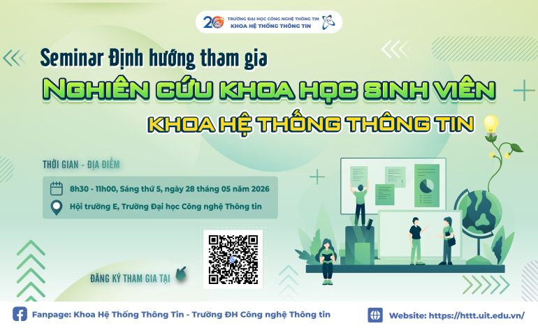 Đăng ký tham gia Seminar Định hướng Tham gia Nghiên cứu Khoa học Sinh viên Khoa HTTT năm 2026