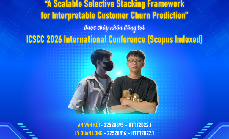 Chúc mừng nhóm sinh viên lớp HTTT2022.1 ngành Hệ thống Thông tin có bài báo được chấp nhận tại hội nghị khoa học quốc tế ICSCC 2026