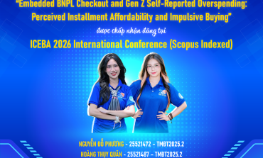Chúc mừng nhóm sinh viên lớp TMĐT2024.2 Khoa Hệ thống Thông tin có bài báo được chấp nhận tại hội nghị khoa học quốc tế ICEBA 2026